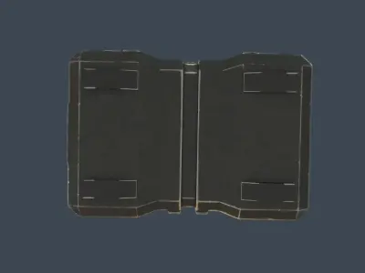 Textured Sci Fi military ammunition case with UVs 3D model
