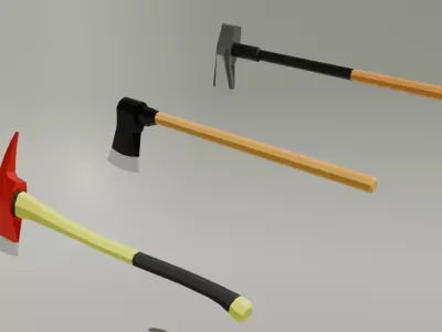 3 HACHAS Low-poly 3D model