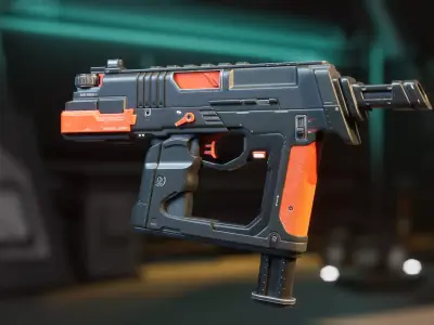 Modern SMG 2 Low-poly 3D model