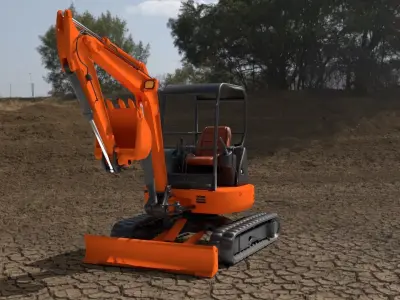 Mini Excavator Hitachi  3D model 3D model