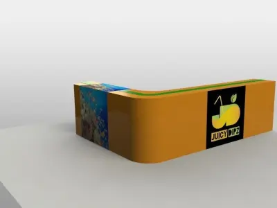 Counter design for snack shop in a mall  3D model