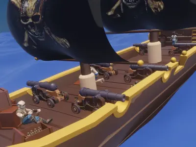 LowPoly pirate ship Low-poly 3D model purchase