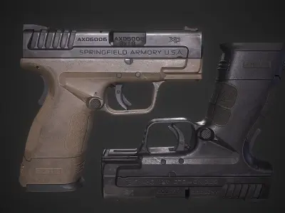 Springfield XD-MOD2 Low-poly 3D model