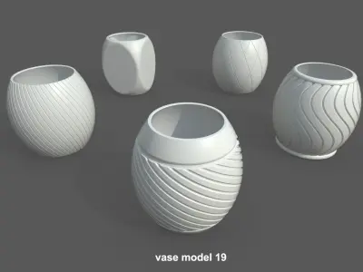 Vase Pack04 - 5 models Free 3D print model