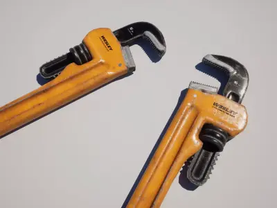  Pipe Monkey Wrench Low-poly 3D model