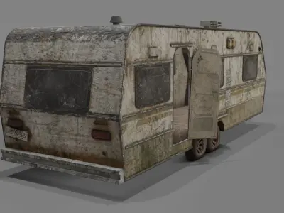 Abandoned Caravan  Low-poly 3D model