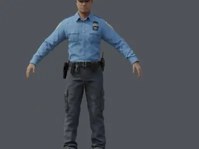 Police Man Low-poly 3D model