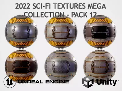 PBR Sci-Fi Texture Pack 12 Low-poly 3D model