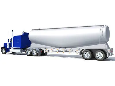 Blue Fuel Tank Truck 3D model