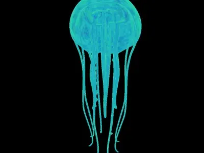 jellyfish hd wallpaper Low-poly 3D model