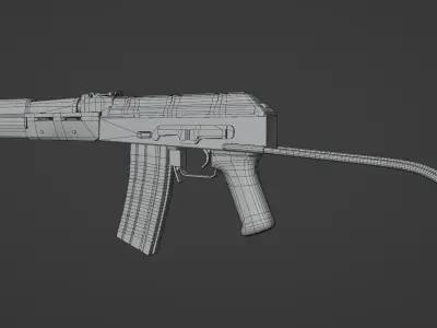 Scifi AK Low-poly 3D model