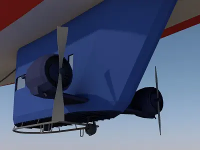 Zeppelin Airship Low-poly 3D model