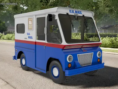 US Mail Studebaker ZIP Van Rigged 3D model