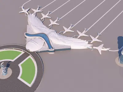 0195 - Airport Building 3D model
