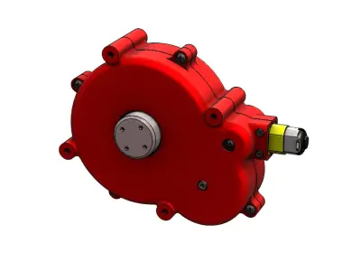 Yellow DC Motor Gearbox  3D print model