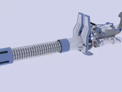 High Poly Mini Gun Free 3D model