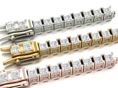 Tennis Bracelet  Princess TBP47320 3D print model