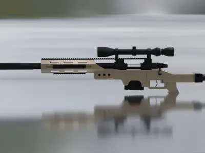 Sniper rifle L96 MB4411D OD with optics 3D model