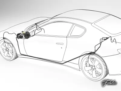 Car brake system 3D model
