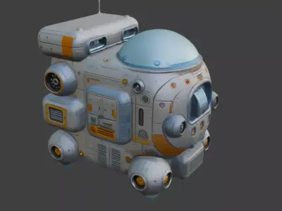 Futuristic Spacecraft Detailed Sci-Fi 3D Model with PBR Textures Low-poly 3D model