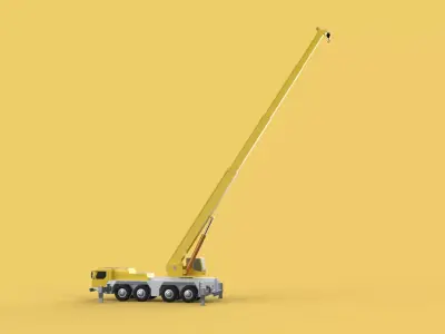 LIEBHERR LTM 1070 TELESCOPIC MOBILE CRANE EXTENDED BOOM TRUCK 3D model