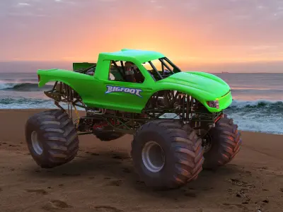 Monster Truck Bigfoot Generic Rigged 3D model purchase
