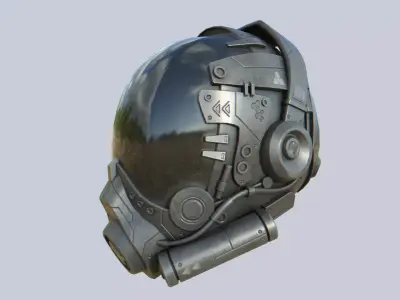 Scifi helmet Low-poly 3D model purchase