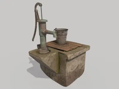 Water Well Low-poly 3D model purchase