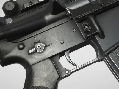 M4A1 Animated Low-poly 3D model