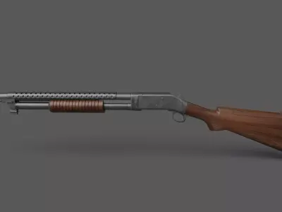 Winchester 1897 Low-poly 3D model