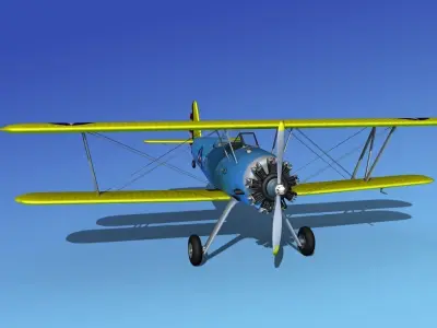 Stearman PT-17 Kaydet Trainer V13 3D model