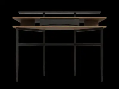 Contemporary Industrial Rectangular Writing Desk 3D model