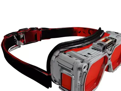 Futuristic Red Lens Goggles 3D model