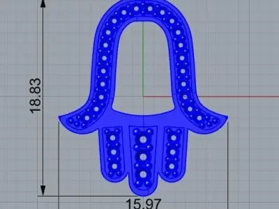 Fatima hand pendant-bracelet-part 3D print model