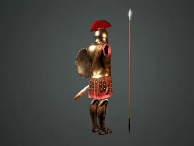 Ancient Greek Hoplite Armour Low-poly 3D model