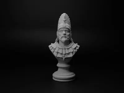 Inca Warrior Bust Chess 3D print model buy