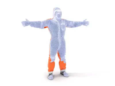 Orange Hazmat Suit model pack Low-poly 3D model