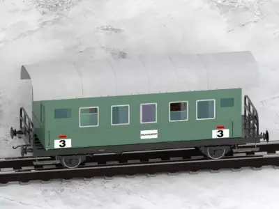 A railway carriage from 1985 3D model