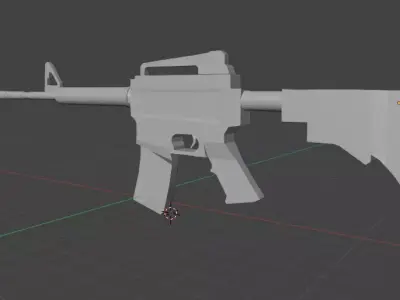 Poly Assault Rifle  Low-poly 3D model