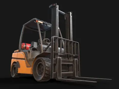 Low-poly PBR Forklift Truck Low-poly 3D model