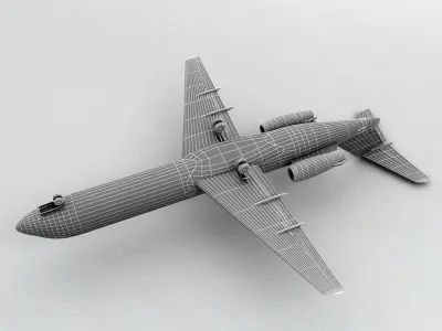  Fokker 100 Airliner - Generic White Low-poly 3D model