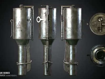 M1917 Gas Grenade - WWI Grenade Series Game Ready Low-poly 3D model