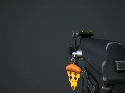 Pizza Weapon Charm - Low Poly Game Ready Low-poly 3D model
