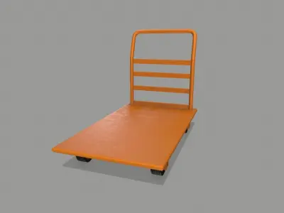 Trolley hand truck Low-poly 3D model 6