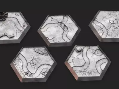 Hex Bases- Desert Terrain 3D print model