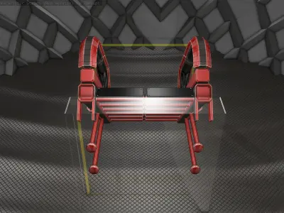 Sci-Fi Stairs - 1 - Red Version Low-poly 3D model