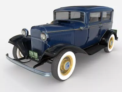 1932 Ford Model 18 2-door sedan Low-poly 3D model
