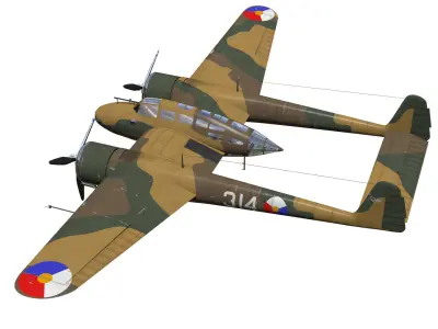 fokker G-I 3D model