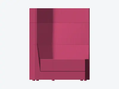 Furniture - Seating - Contemporary - Scoop - High Back - Left Low-poly 3D model