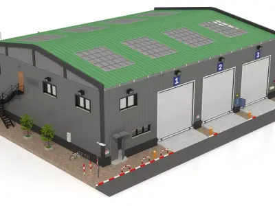 Warehouse 2 Low-poly 3D model get